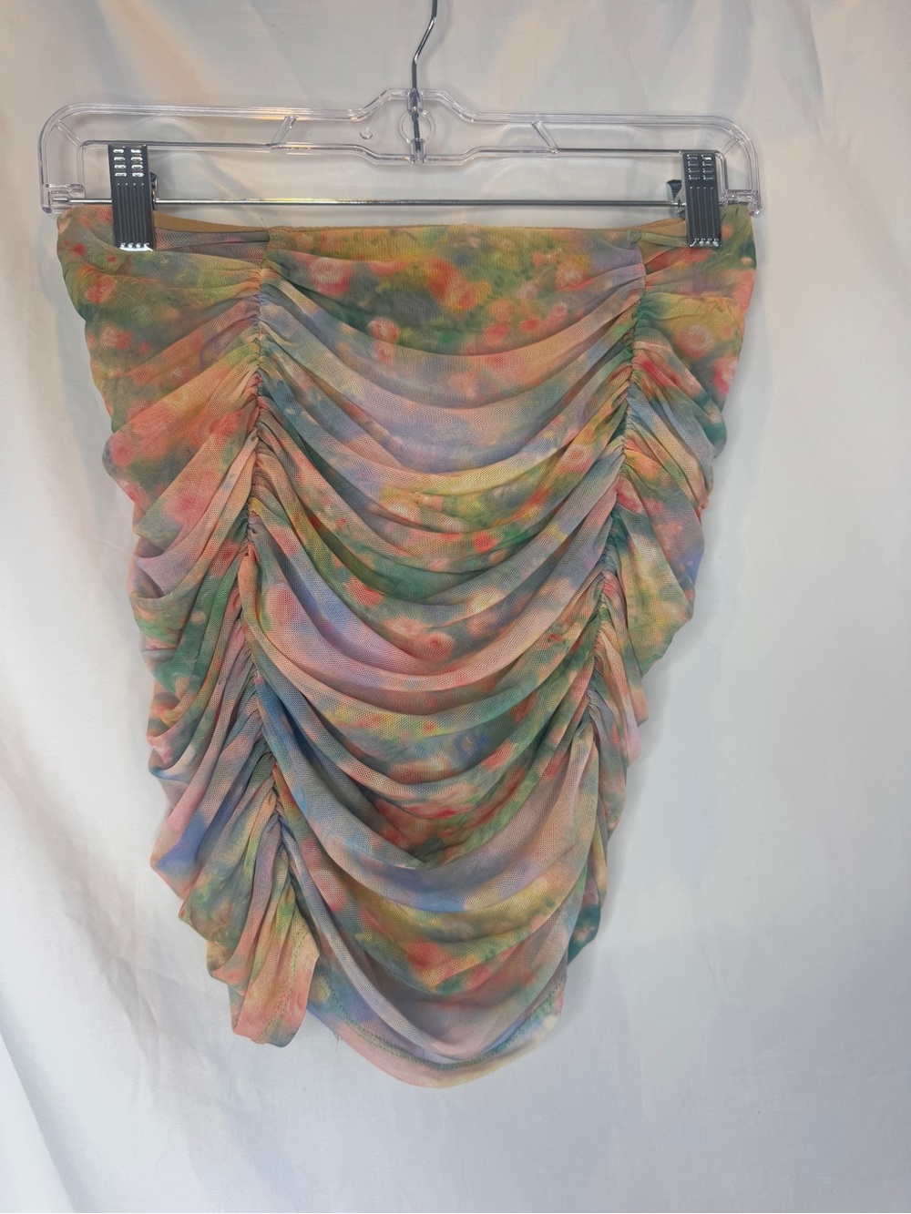 AFRM Martina Ruched Mesh Mini Skirt Multi Color - Picture 7 of 15
